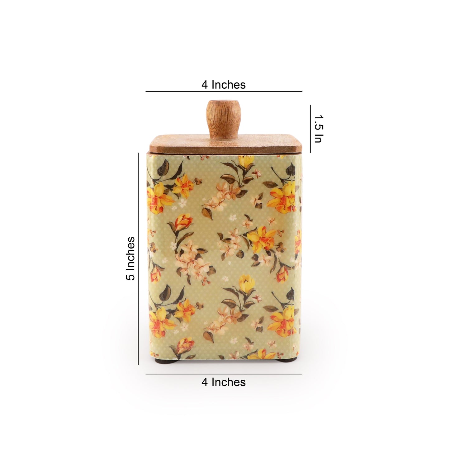 Pista Green printed mango Wooden Jar