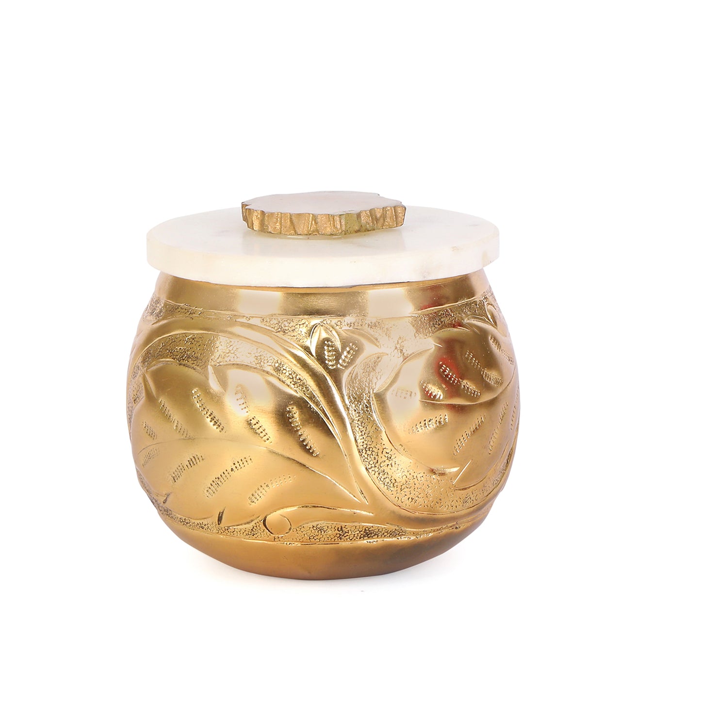 Large Gold Jar With Lid