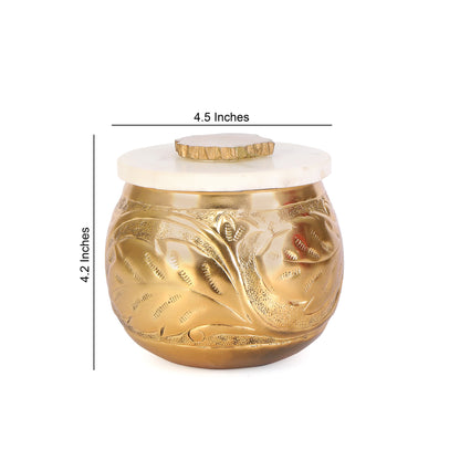 Large Gold Jar With Lid