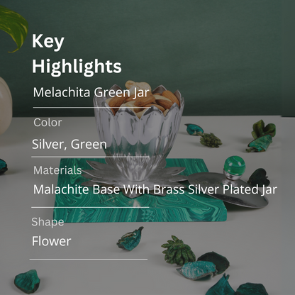 Green Base With Brass Silver Plated Jar