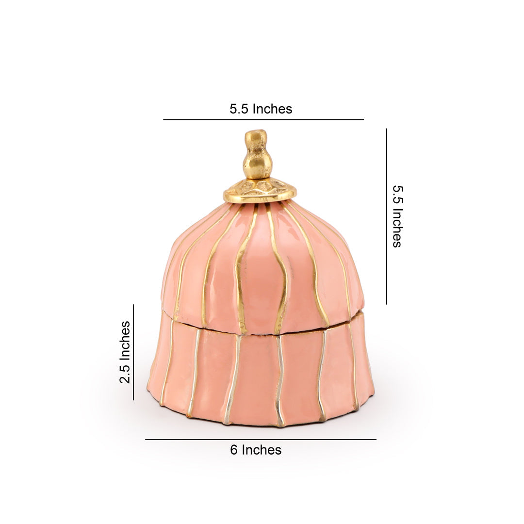 Large - Bell Shape Pink Metal Jar