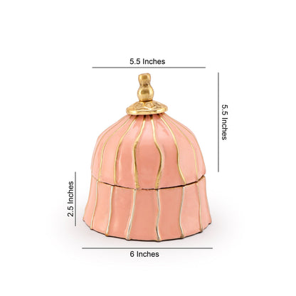 Large - Bell Shape Pink Metal Jar