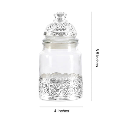 Large Glass & Silver Jar