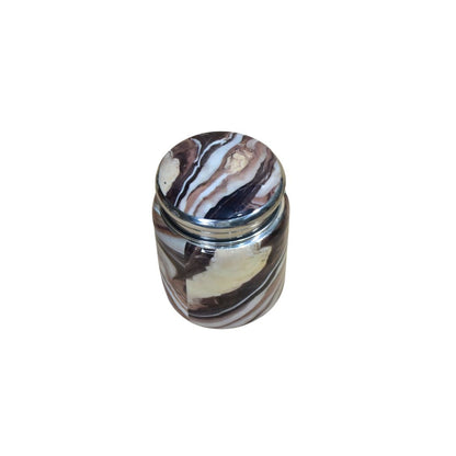 Stainless Steel Brown Printed Jar Set Of 3